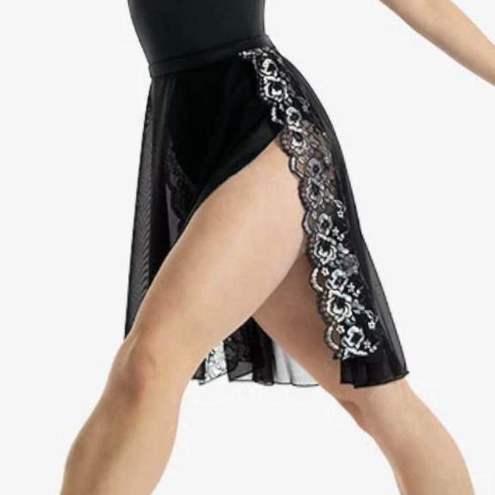 Black and White Asymmetrical Midi Wrap Skirt